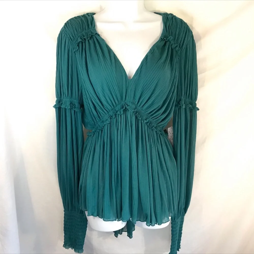 Free People Day Dreaming Top Teal NWOT